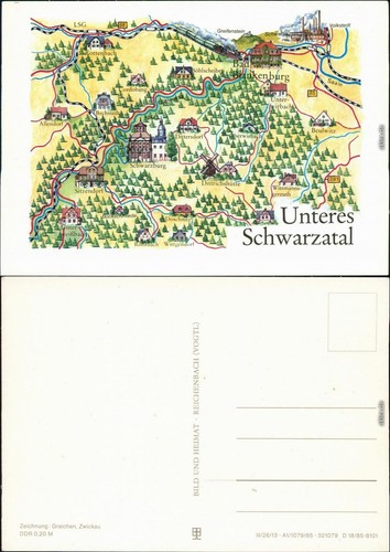 Ansichtskarte schwarzburg - ansichtskarte,