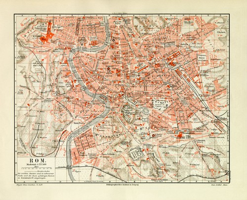 Rom historischer stadtplan - rom,