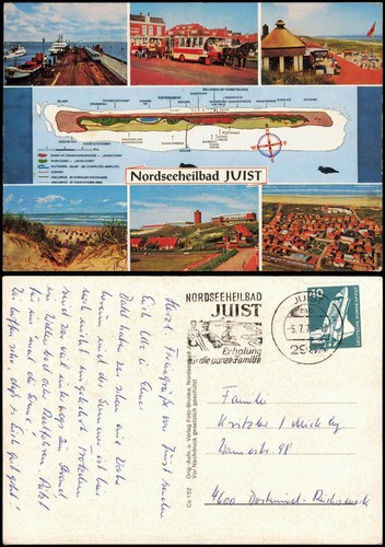Ansichtskarte juist landkarten - ansichtskarte,