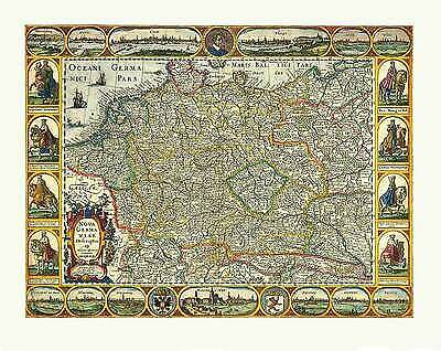 Germanien karte kupferstich - karte,
